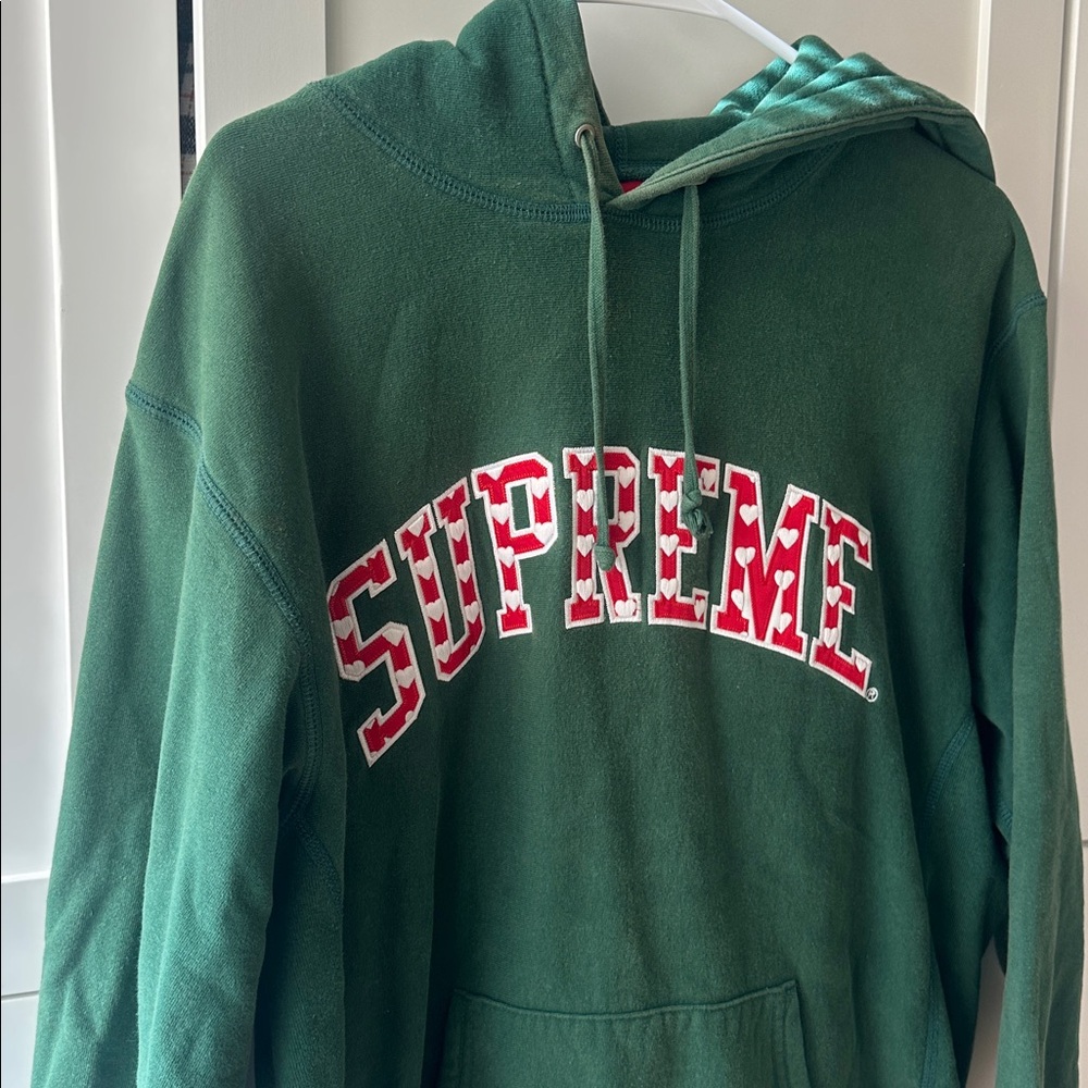 Supreme Hearts Arc Green Hoodie - Picture 2 of 12